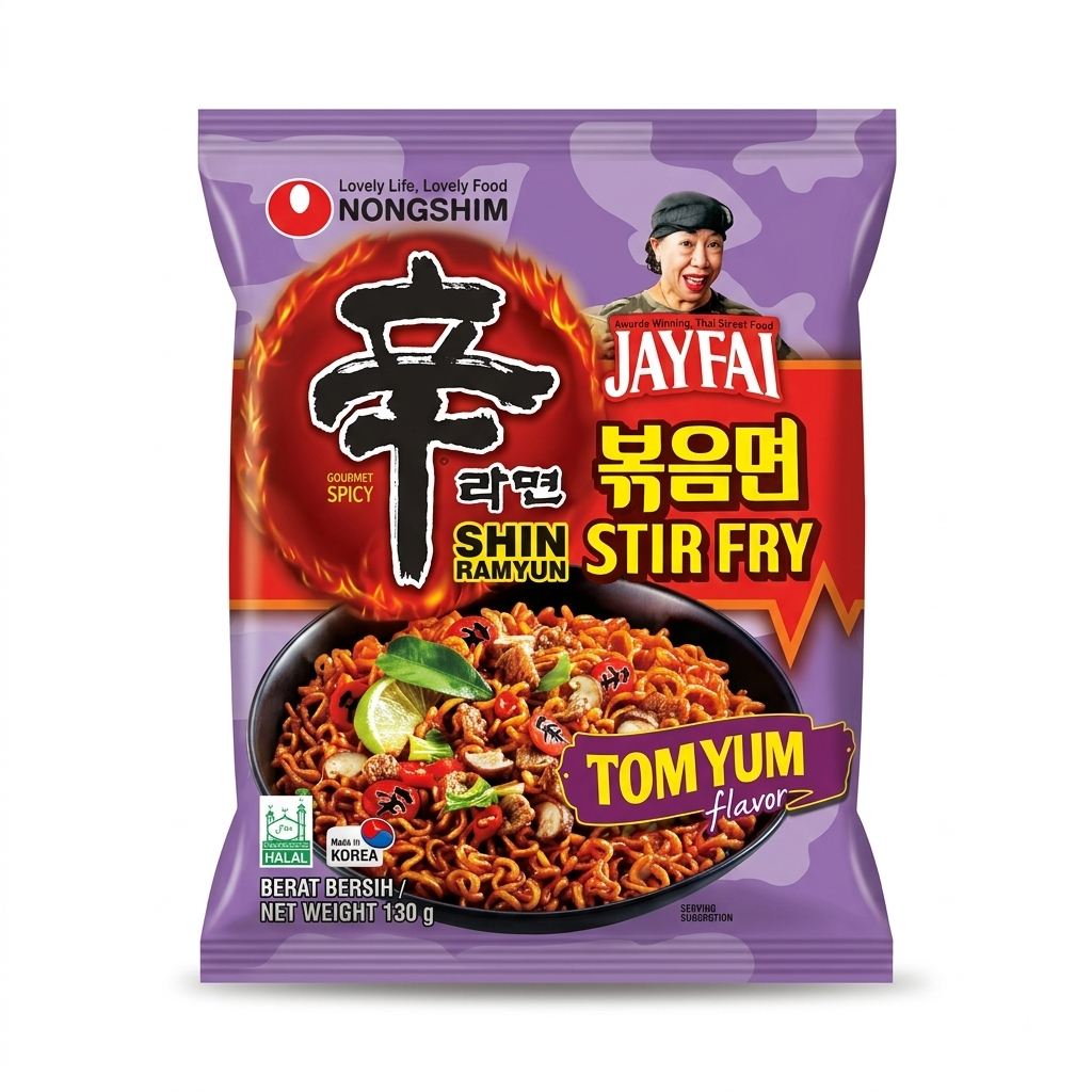 Nongshim Shin Ramyun Stir Fry Tom Yum Net weight: 130 g.